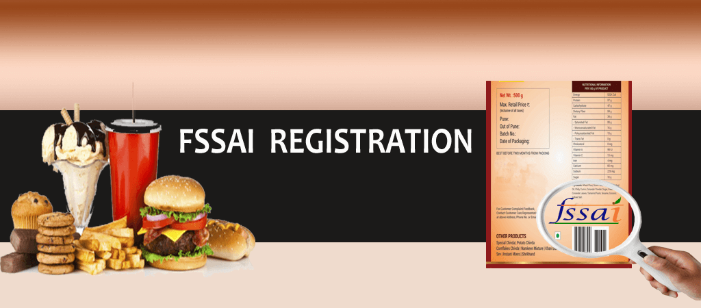 Fast food placed on a table and a menu card with FSSAI logo representing the Food License.